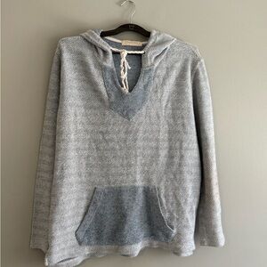 Ocean Drive Blue and White Knit Hoodie